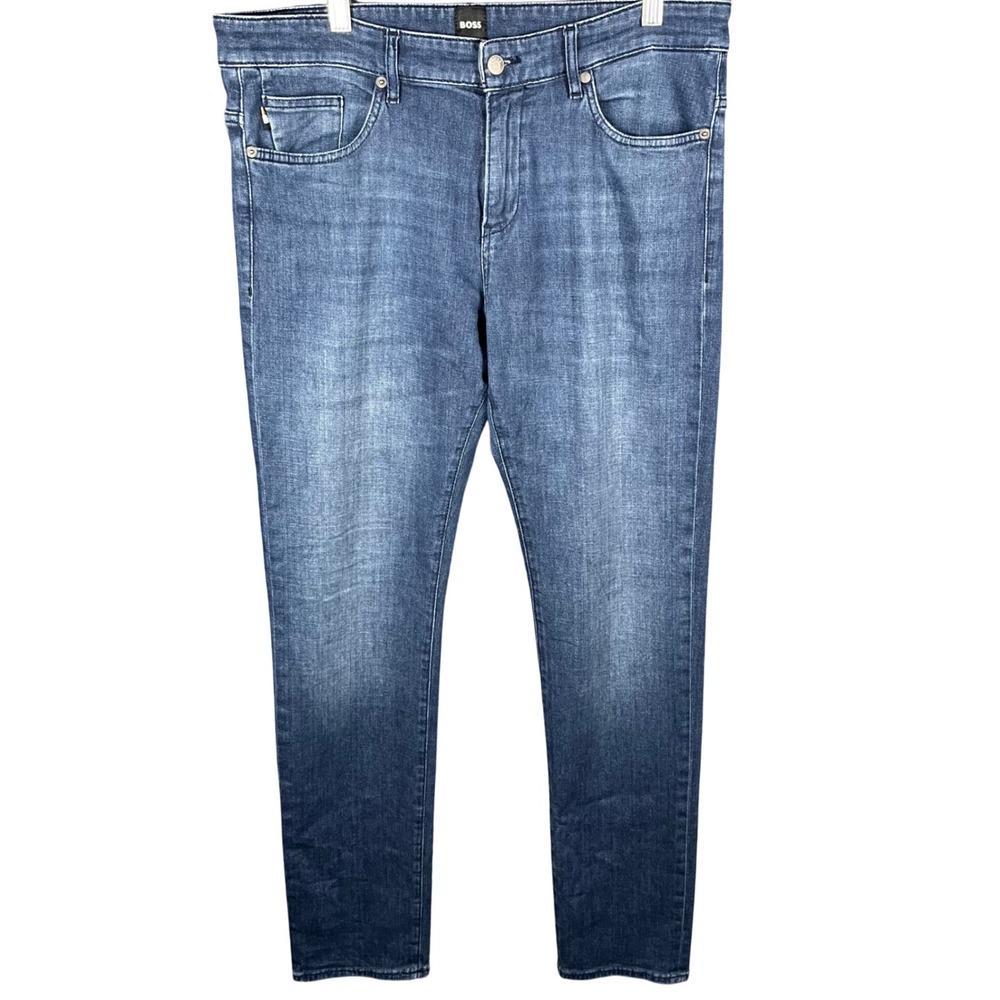 Hugo Boss Delaware Jeans Mens 34x34 Blue Slim Fit Medium Wash Denim Pants